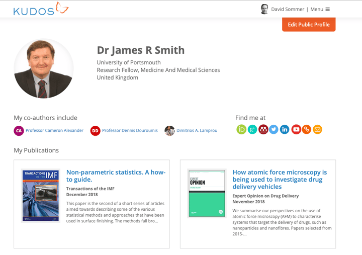 Kudos’ new profile aggregator feature puts researchers in control of their online visibility