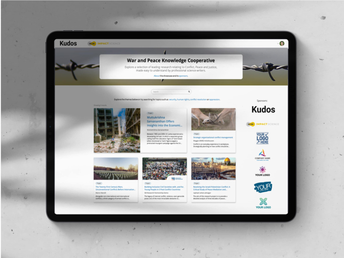 Kudos and Impact Science lead publisher collaboration to help more people find and understand research about war